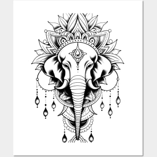 Thai Elephant Tattoo 2: Thai Sak Yant Chang Erawan (Elephant) Tattoo Design Posters and Art